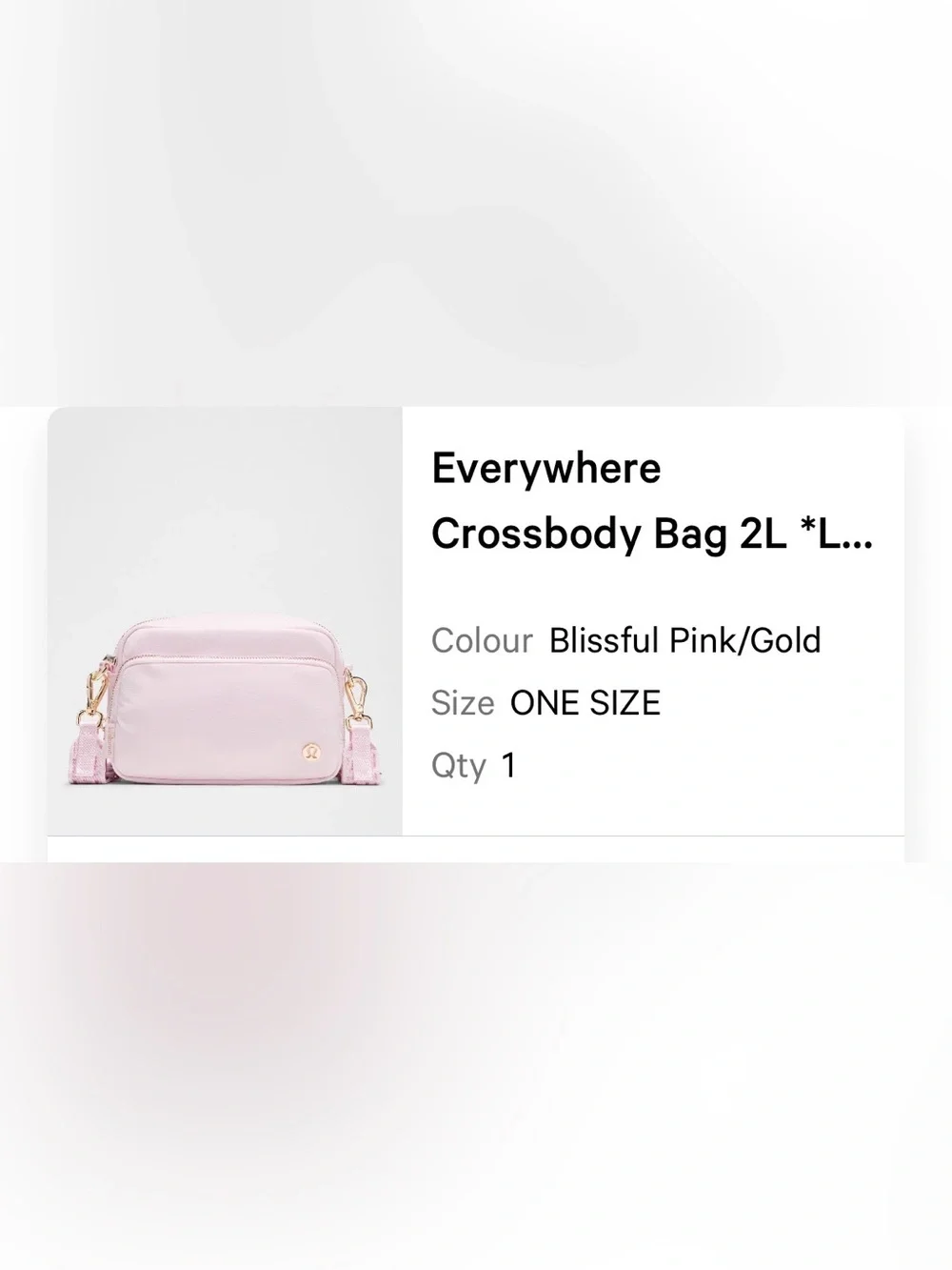 lululemon Everywhere crossbody bag - Blissful pink with Gold Hardware - Picture 14 of 14